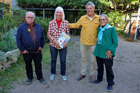 Werner Siebler (Vorsitzender DGB Stadtverband Freiburg) sowie Vorstandsmitglieder des Stadtteilvereins Vauban. Reinhild Schepers, Franz Grass  (links nach rechts)